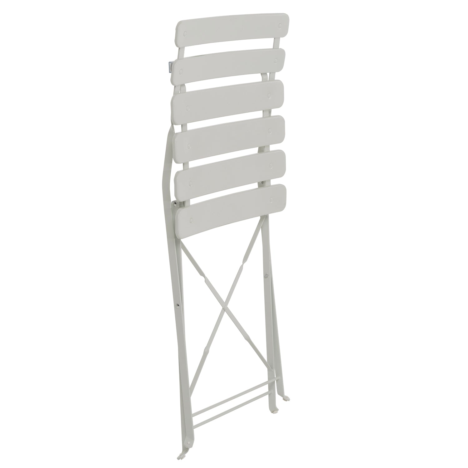 VESTIAMO CASA GIARDINO - Set giardino Bistrot tavolo 60x60 cm e 2 sedie pieghevoli in acciaio Bianco